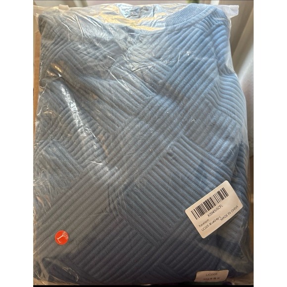 Women's Textured Lounge Set | Two-Piece | Size L | Blue | New - Picture 5 of 6